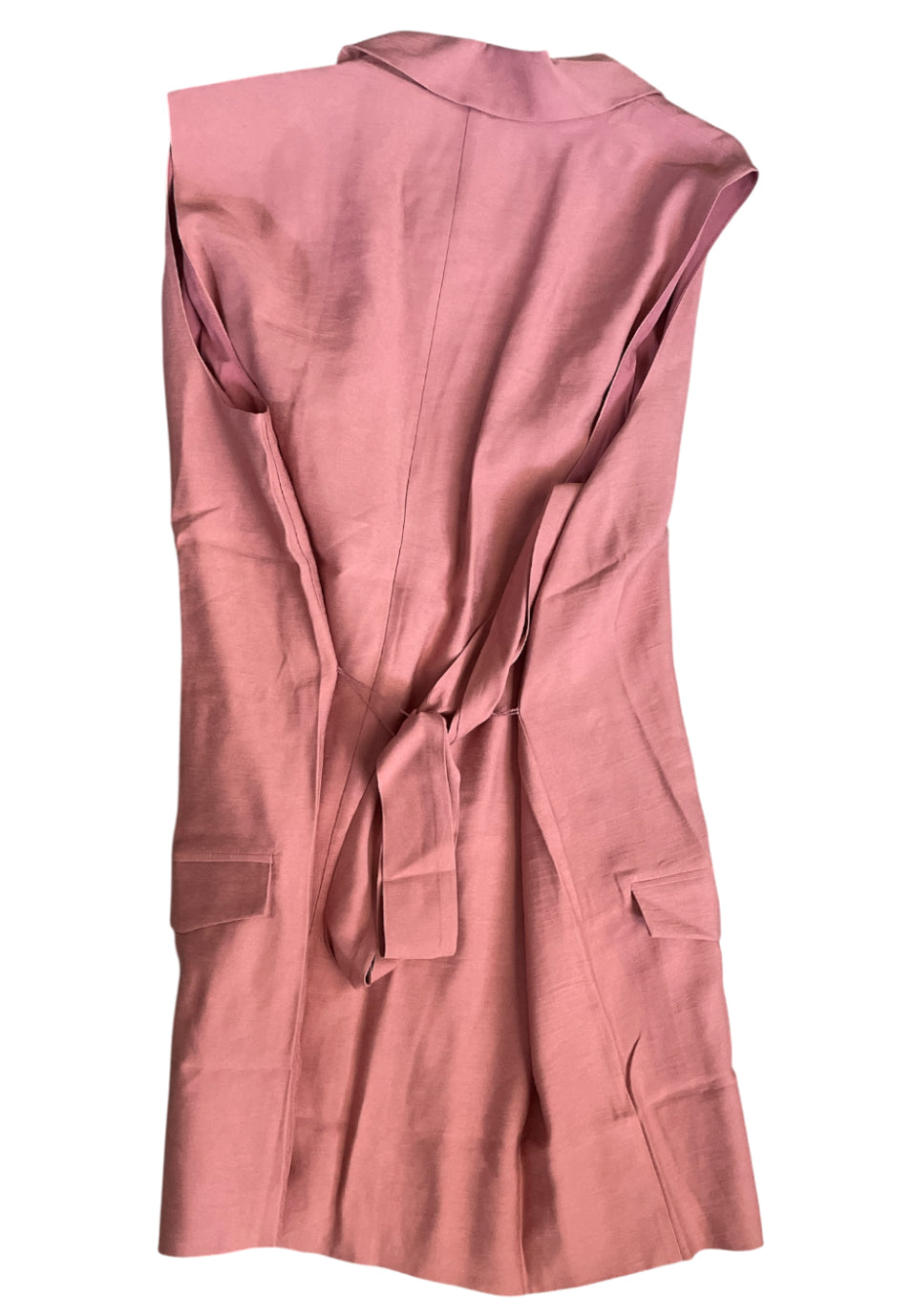Naked Zebra pink sleeveless blazer vest with a single button closure.(Medium)