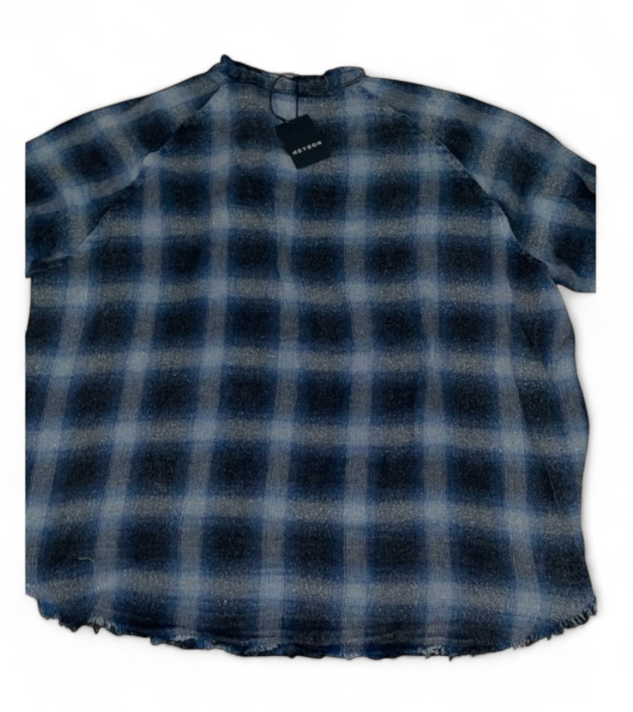 Heyson Blue Plaid Distressed Button Down Shirt (1x)