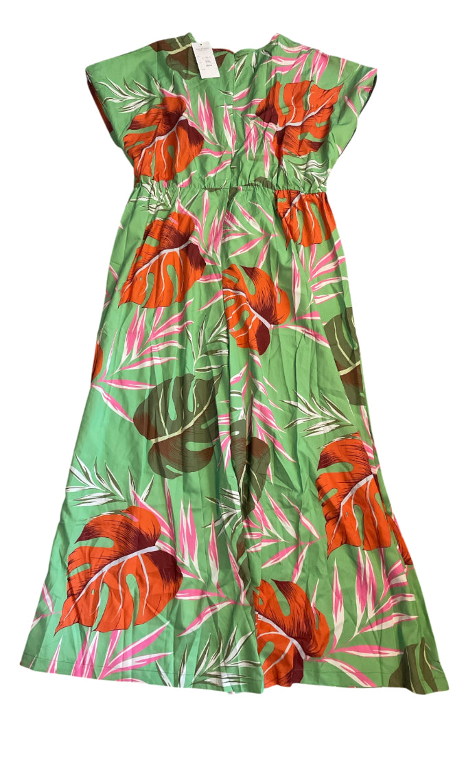 Soul of Curves tropical leaf print wide-leg jumpsuit (2x)