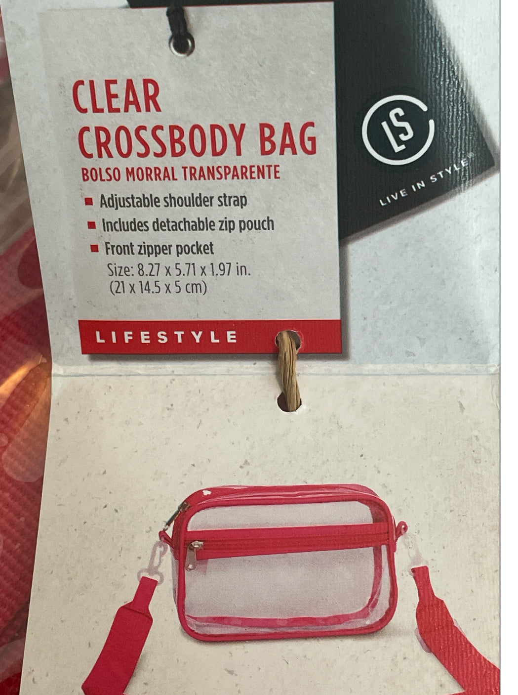 Pink Clear Crossover Bag with Fish Print Tote Bag