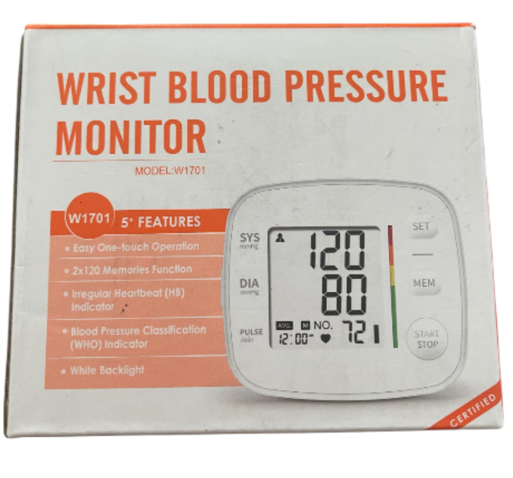 Blood Pressure Monitor Digital Wrist BP Machine