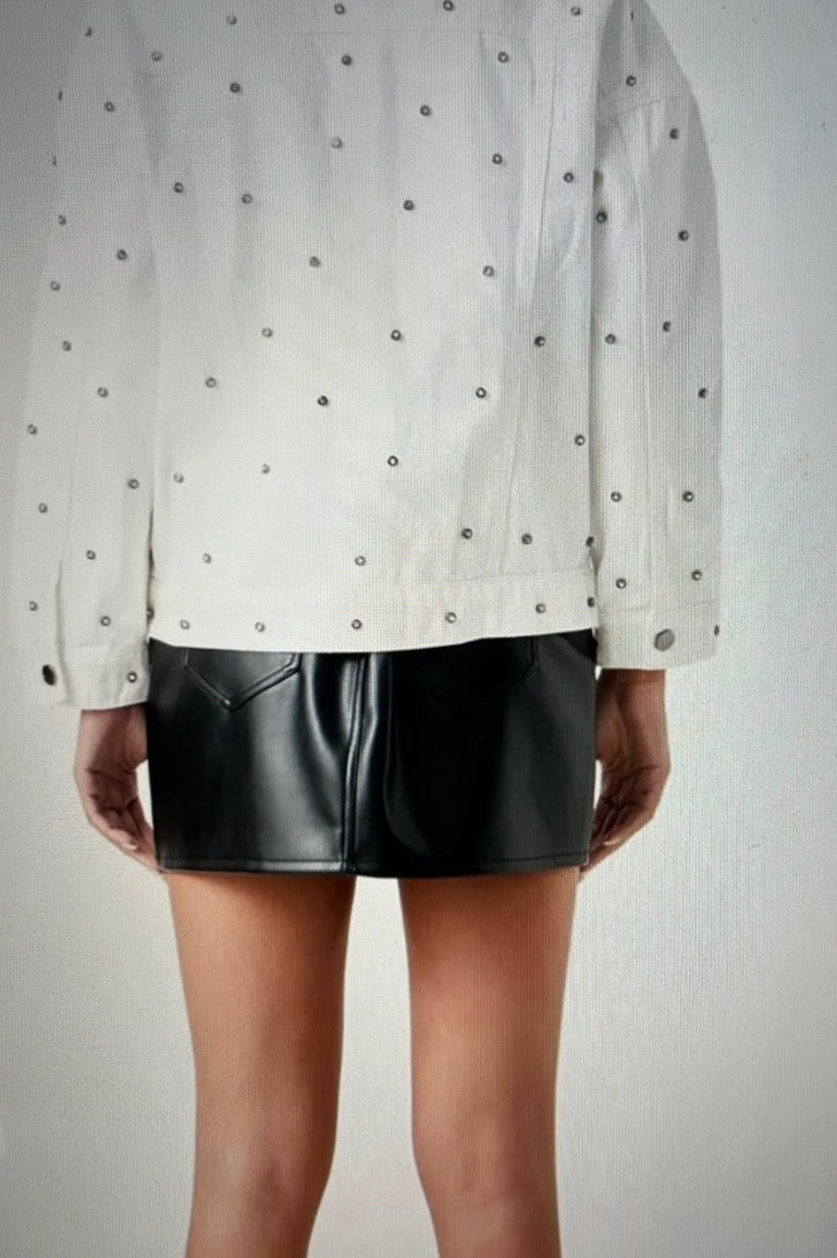 Grey Lab Women's Studded Denim Jacket (Small)