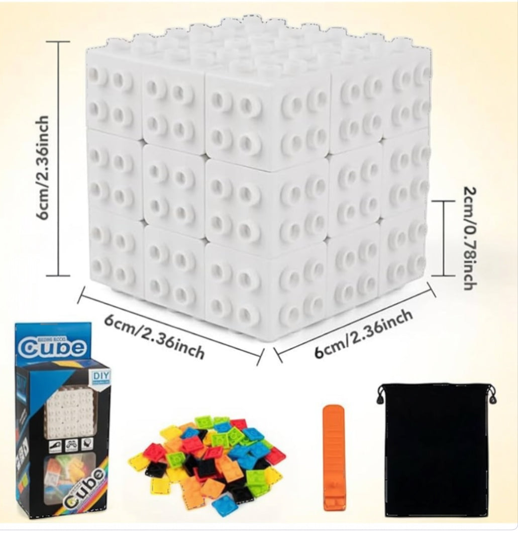 Building Brick Blocks 3x3x3 Speed Cube Toy, Build-On Brick