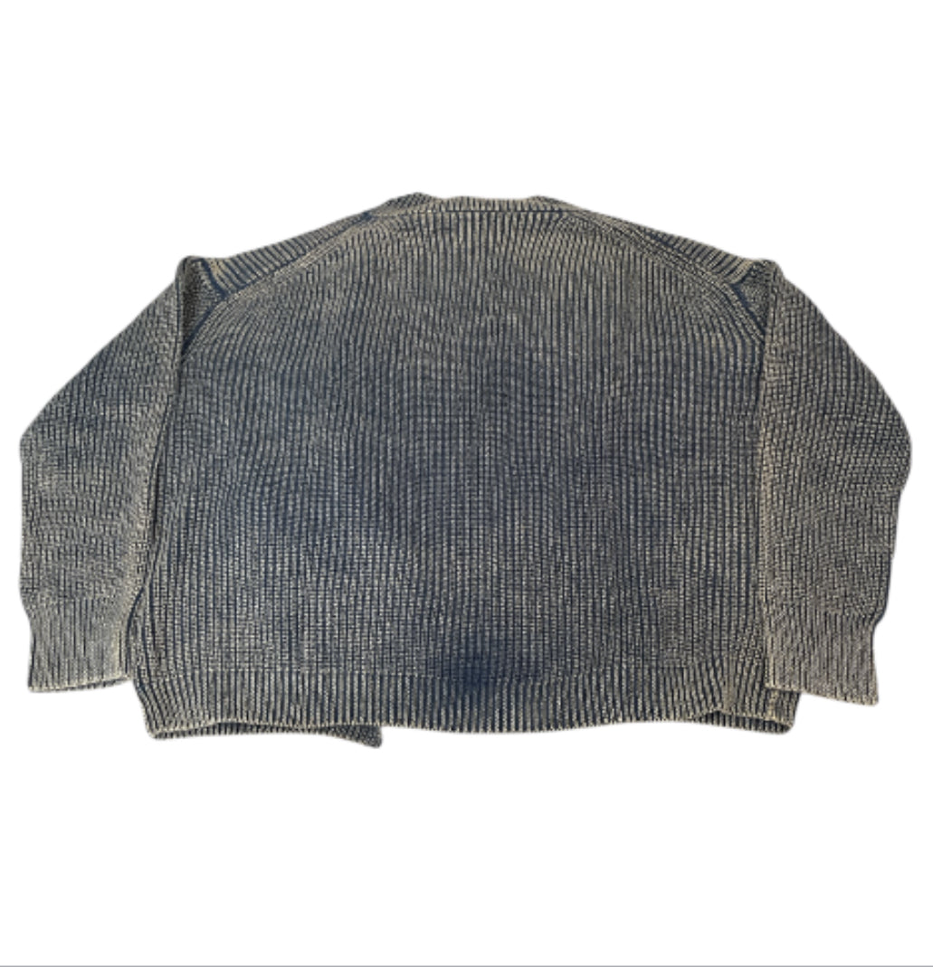 Heyson Washed Cable Knit Patchwork Cardigan(1x)