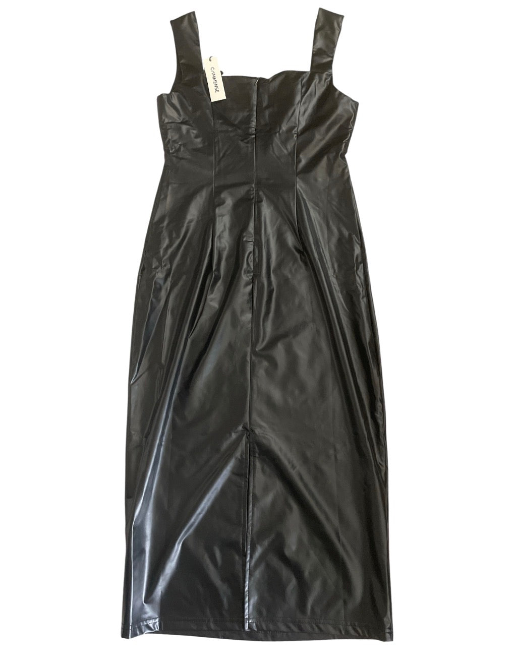 Commence black faux leather midi dress (Small)