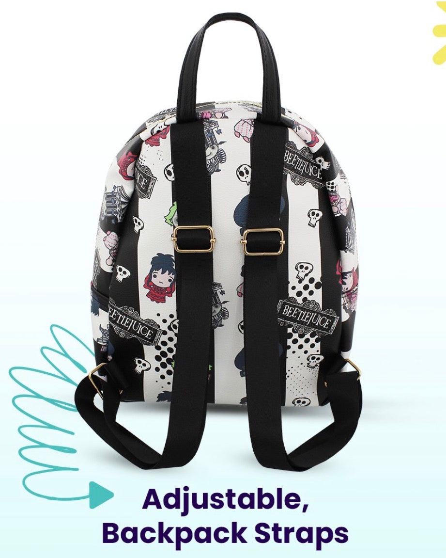 Beetlejuice Mini PU Leather Backpack Purse
