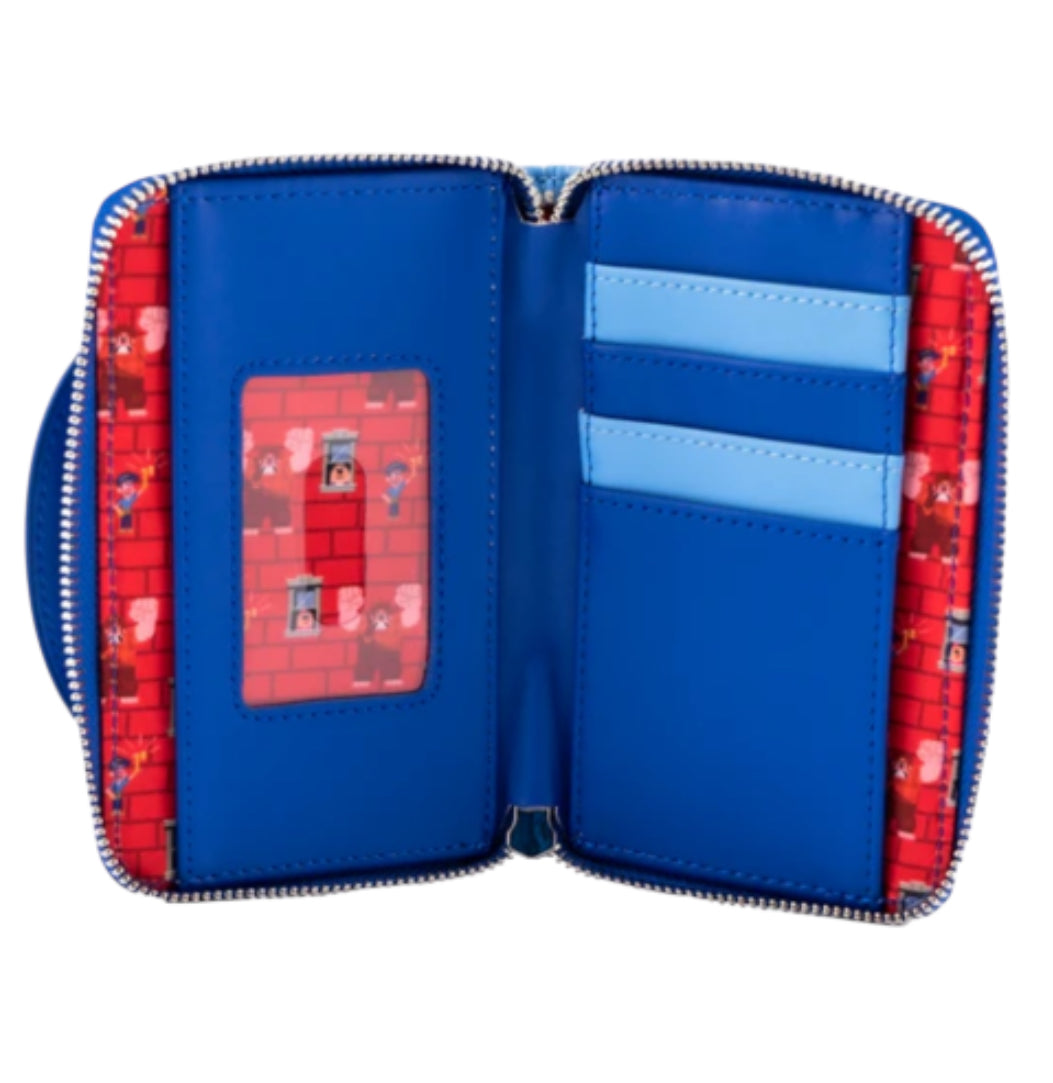 Loungefly Disney Wreck-It Ralph Fix-It Felix Cosplay Zip Around Wallet.