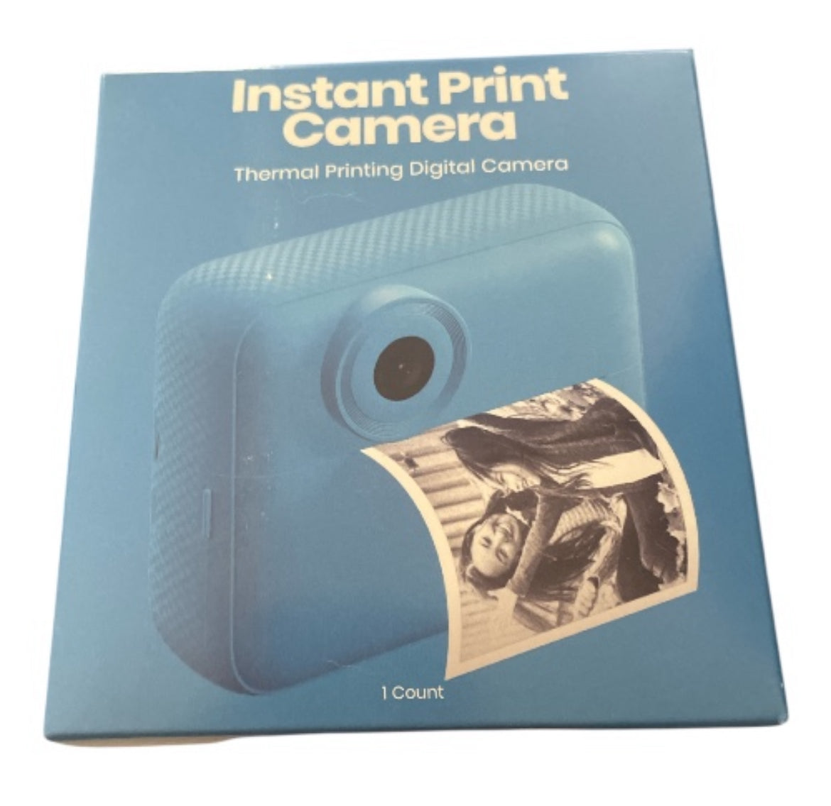 Instant Print Blue Camera