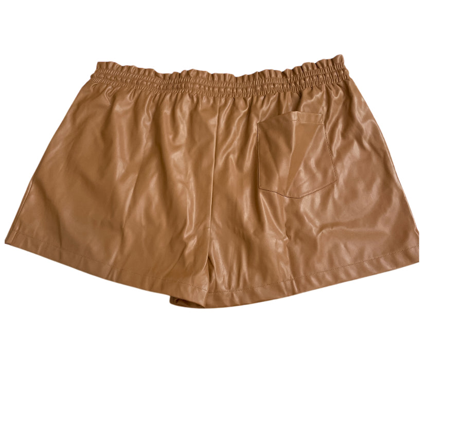 Heyson Brown Faux Leather Shorts (3x)