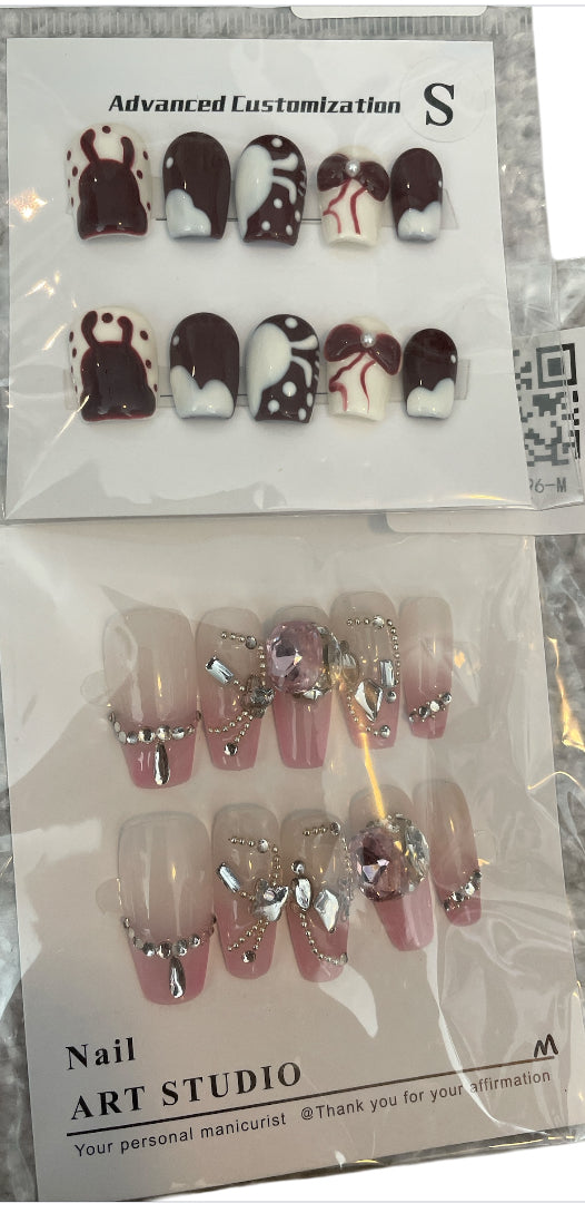 Decorative Press on Nails 6 packs Assorted