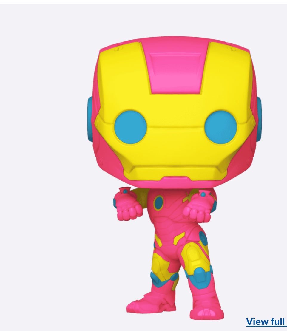 Funko Pop! Iron Man (Mark 3) (Black Light) collectible figure.