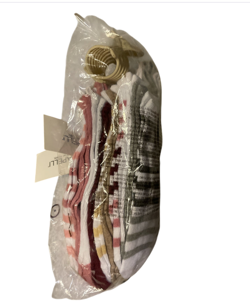 Capelli White Combo Tanel Stripe No Show Socks