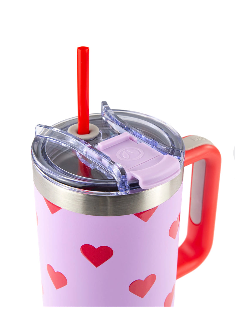 Heart Pattern Big Swig Tumbler
