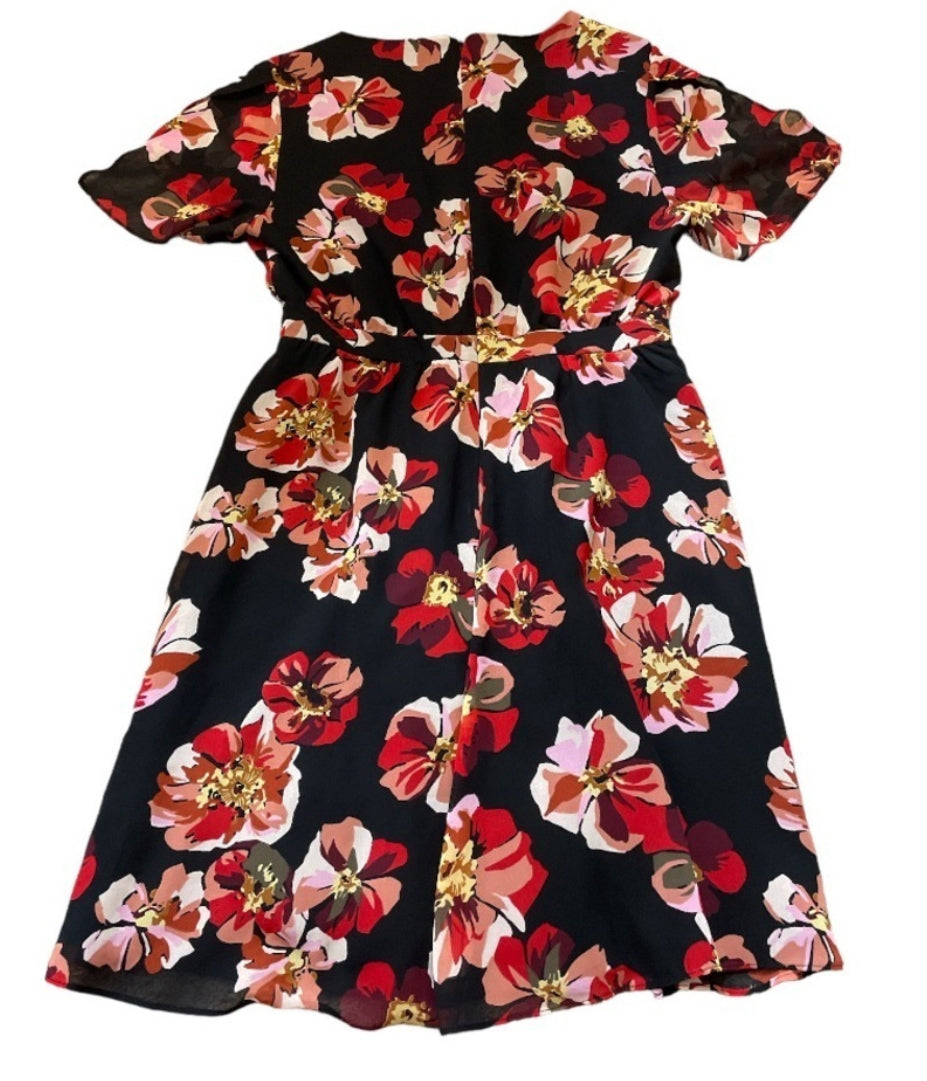 Madewell Black French Rose Print Dress (2)