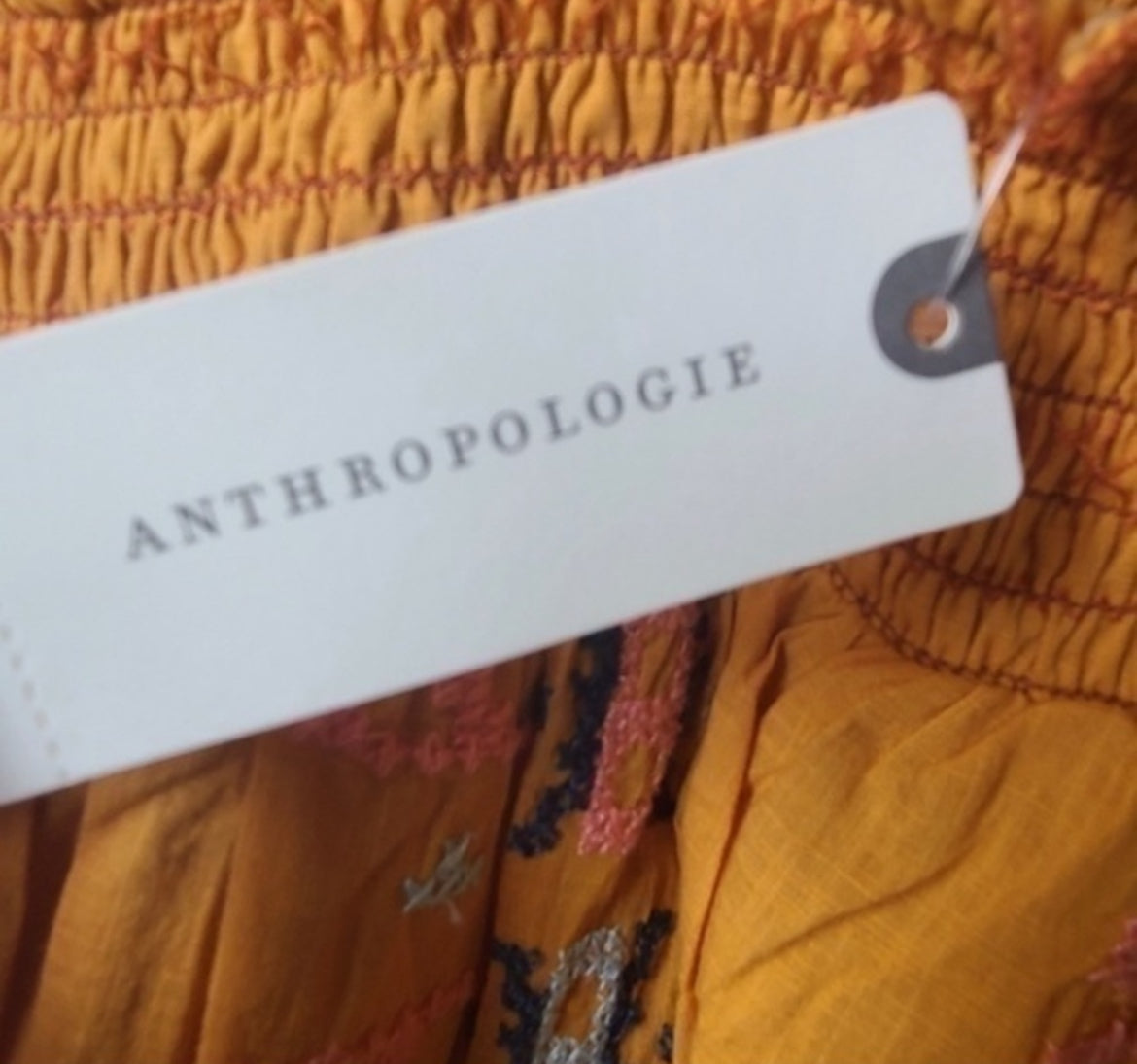 Anthropologie Embroidered Swing Sleeveless Blouse (Large)