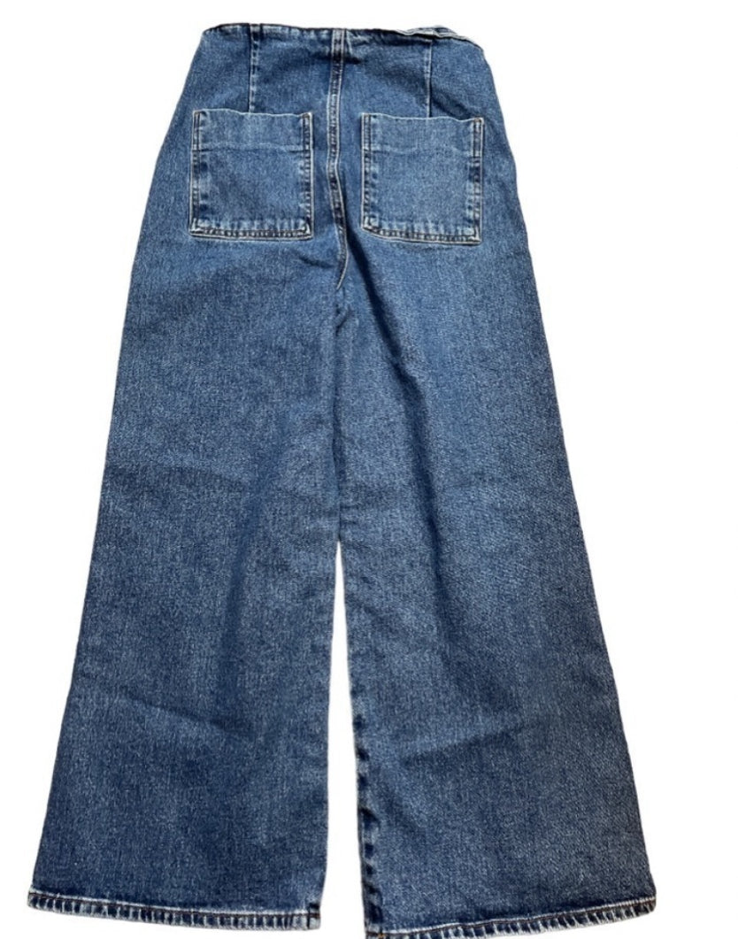 Zara High Waisted Button Fly Denim Jeans