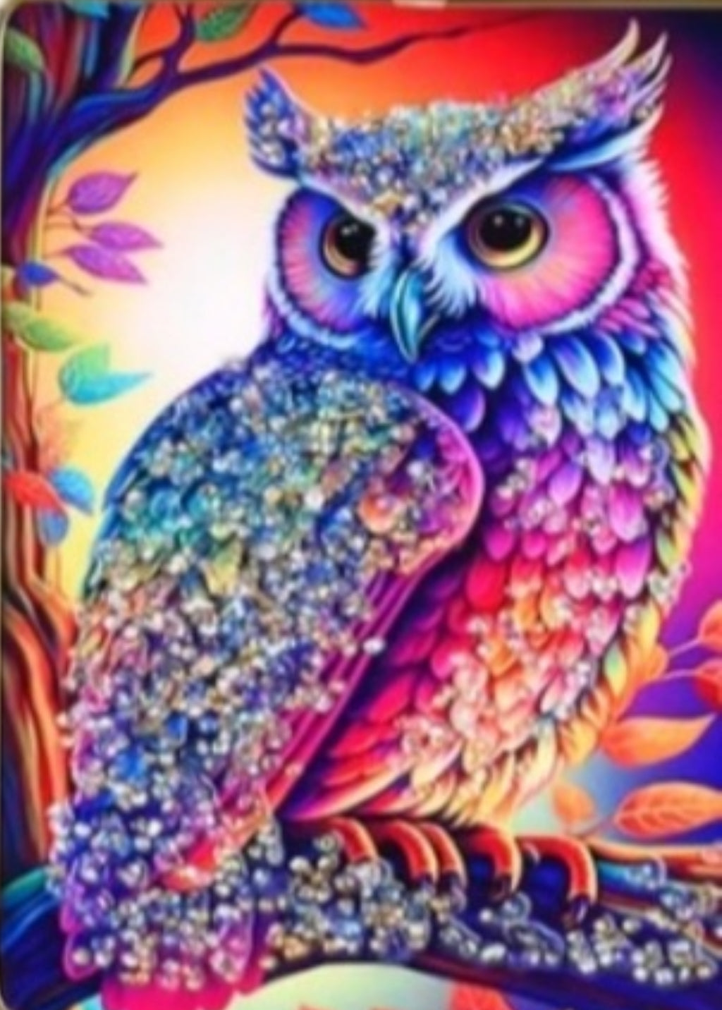 Owl Colorful & Crystal Paintings