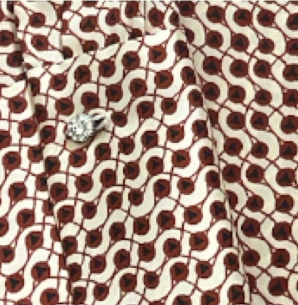 Zara Geometric Mock Neck Blouse (Medium)