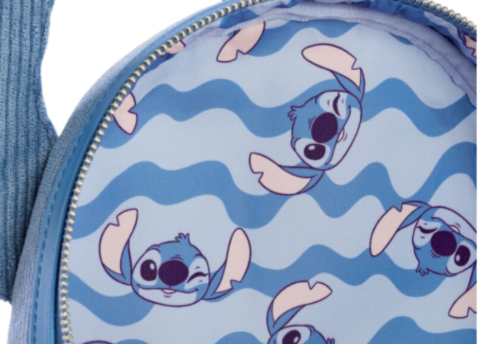 Loungefly Disney Lilo & Stitch Figural Stitch Corduroy Mini Backpack.