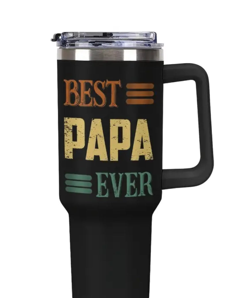 Best Papa Ever Black Tumbler