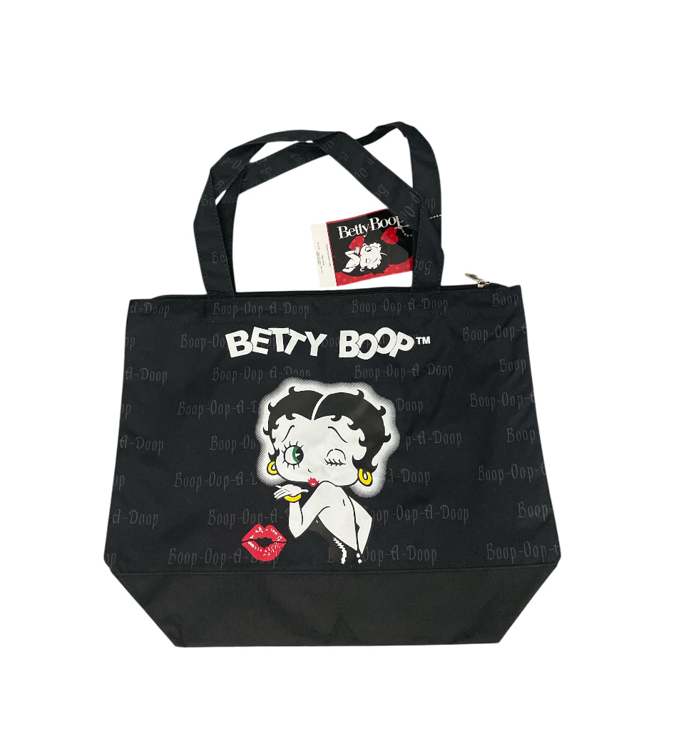 Betty Boop-Themed Black Polyester Tote Bag