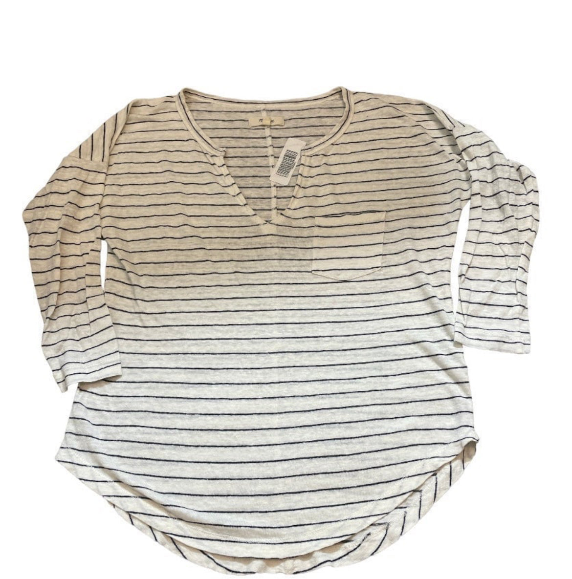 Madewell 3/4 Sleeve Baseball Style Striped Tee (X-Small)