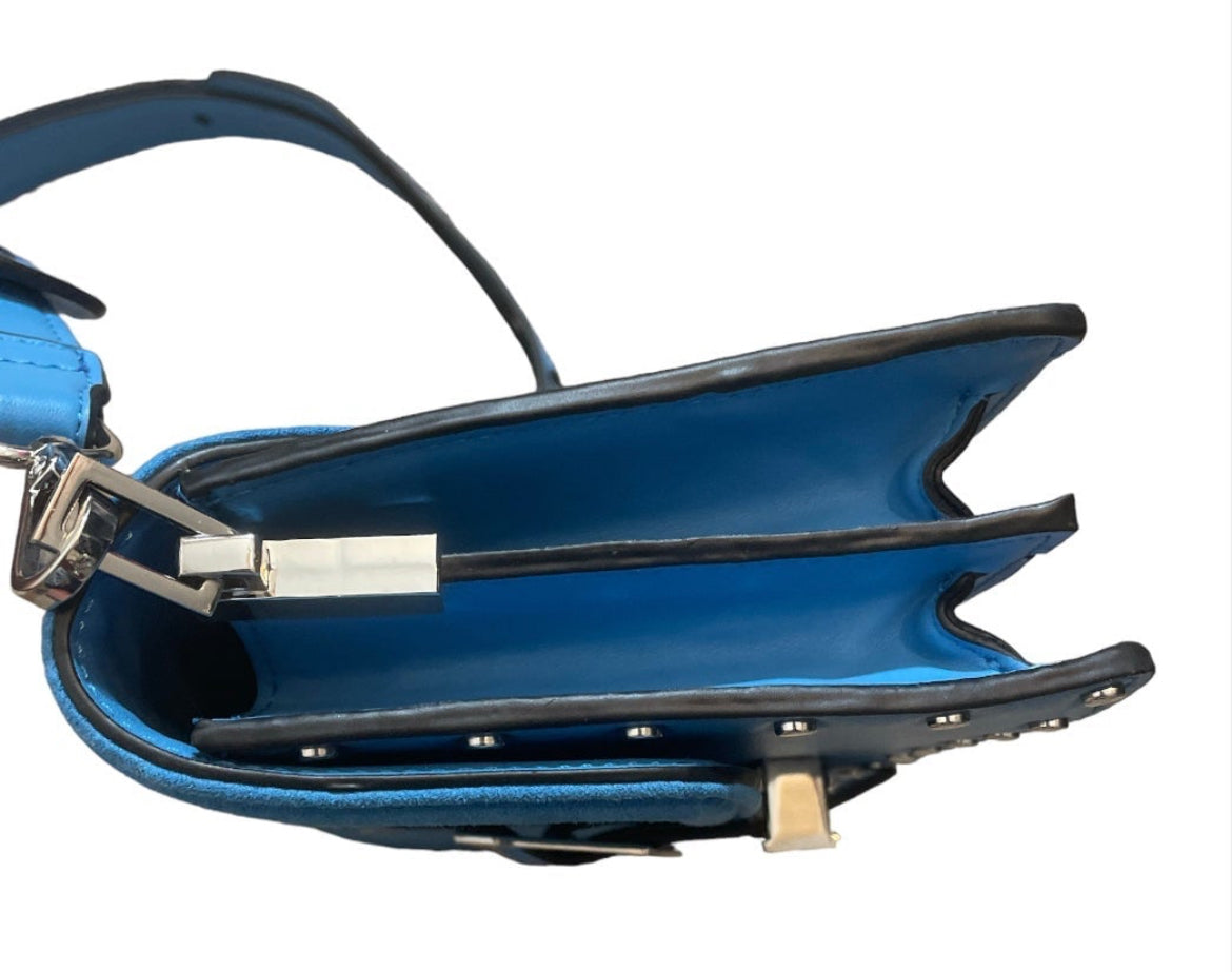 Topshop Turquoise Faux Leather Shoulder Bag