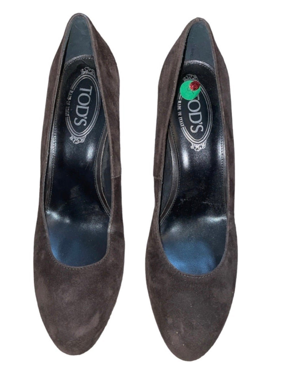 TODS Suede Brown Wedges Pump (10)