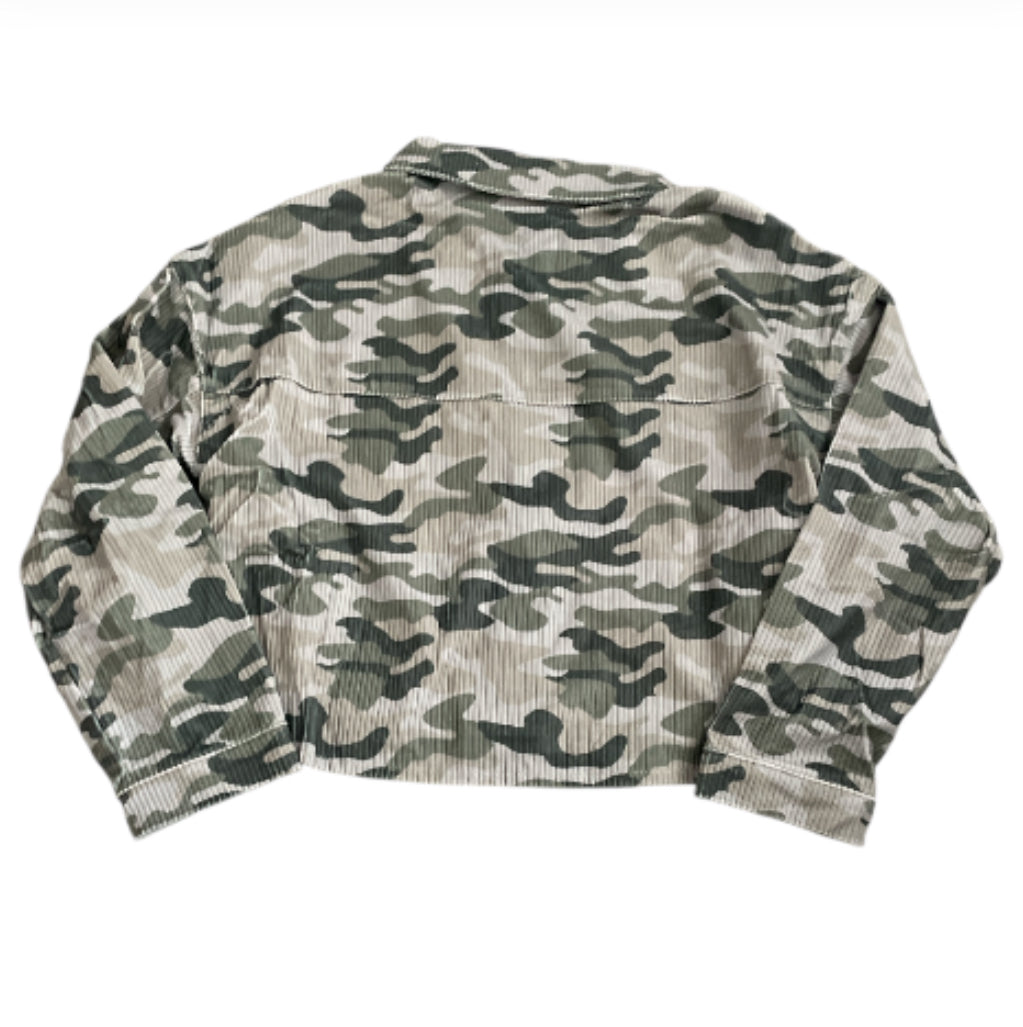 Savanna Jane Camouflage Corduroy Jacket with Rhinestone Fringe (small)