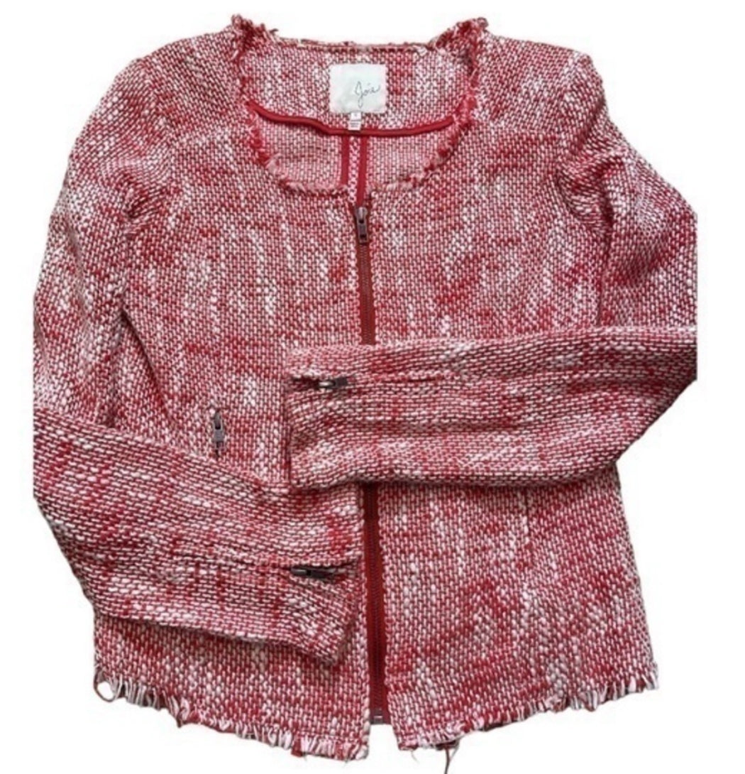 Joie Red & White Tweed Jacket (Small)