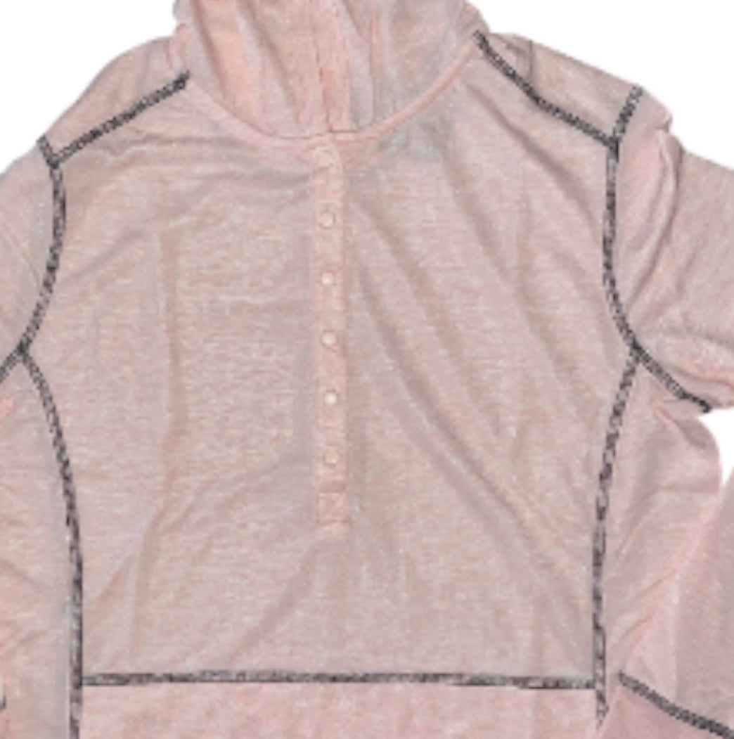 Kate Lord long-sleeve knit top in peony color, style KL43 (Small)
