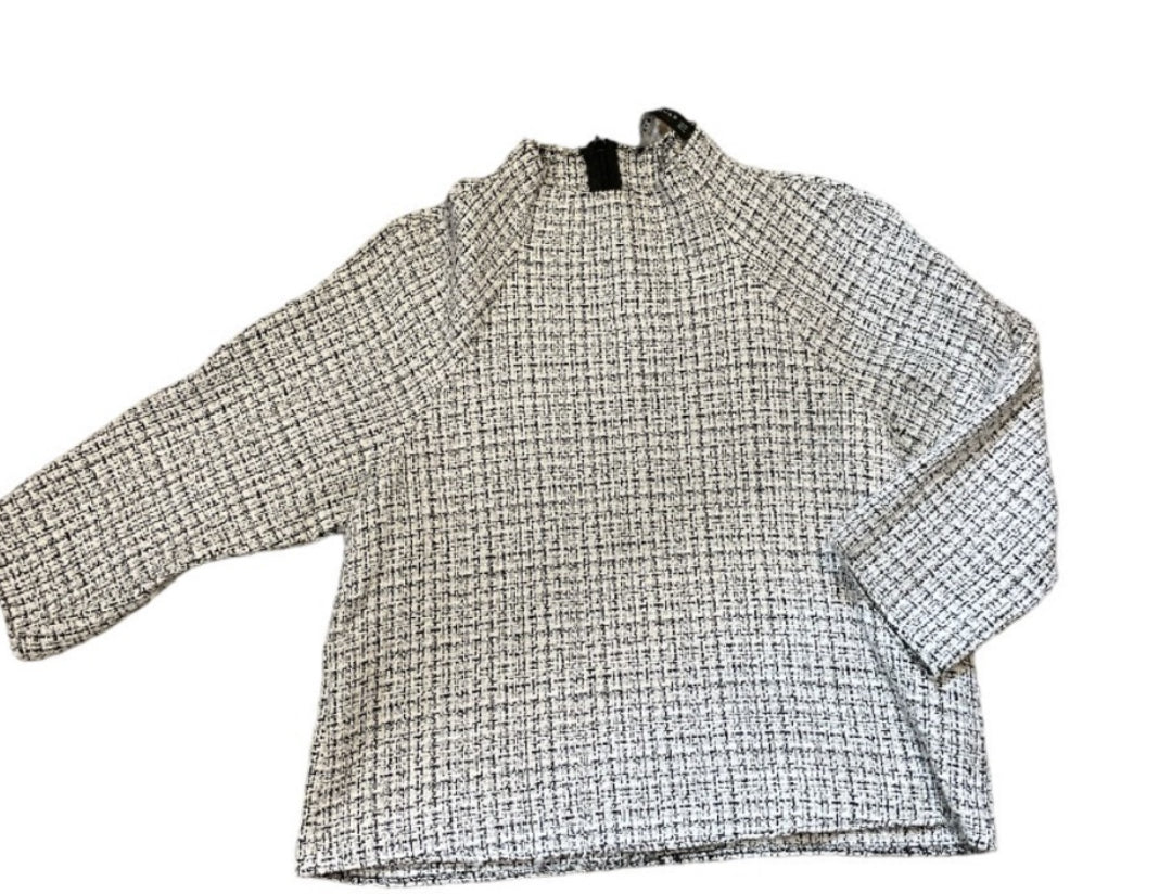 Zara Mock Neck Tweed Blouse (X-Small)