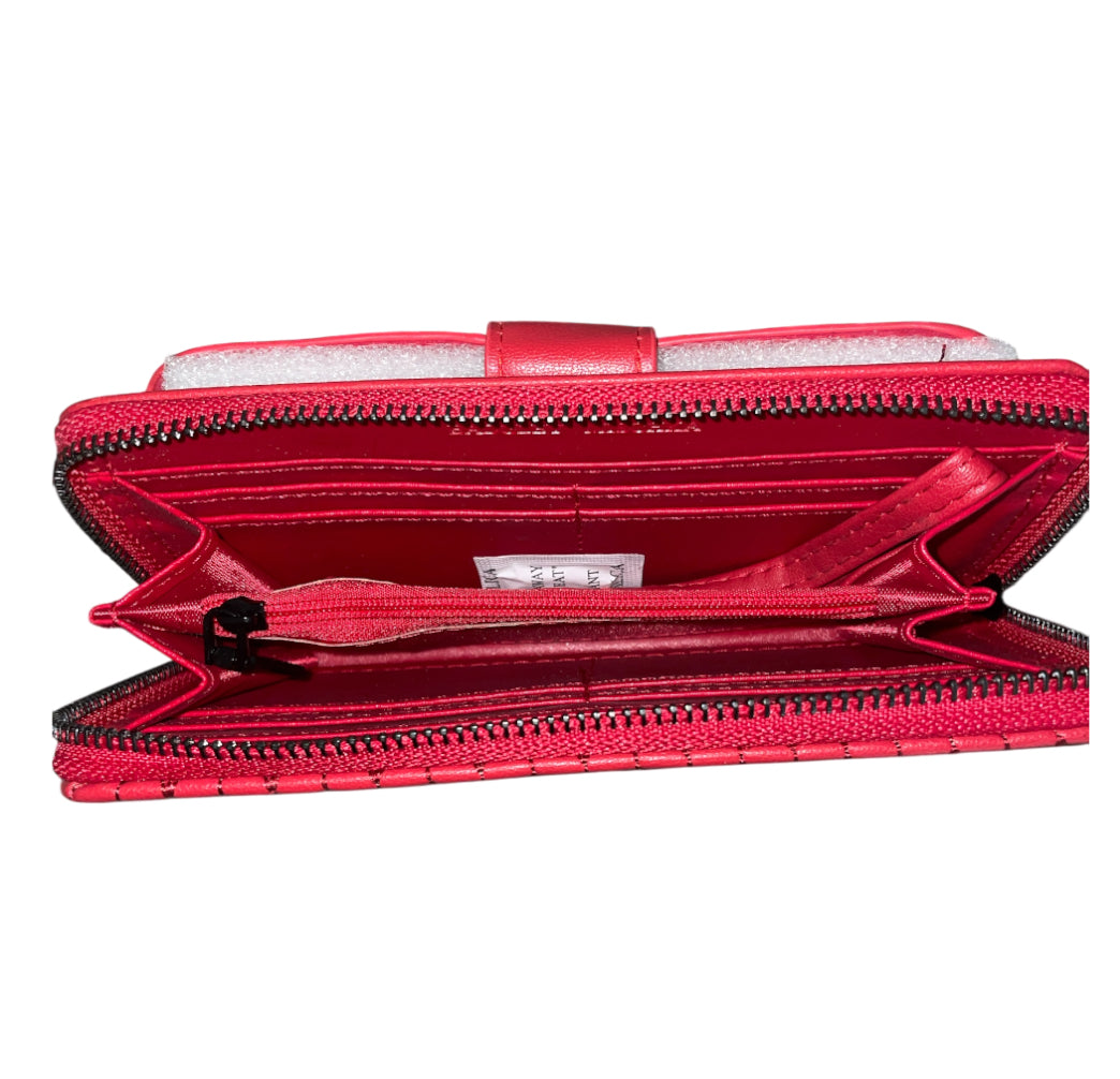 Badgley Mischka Quilted Red Wallet