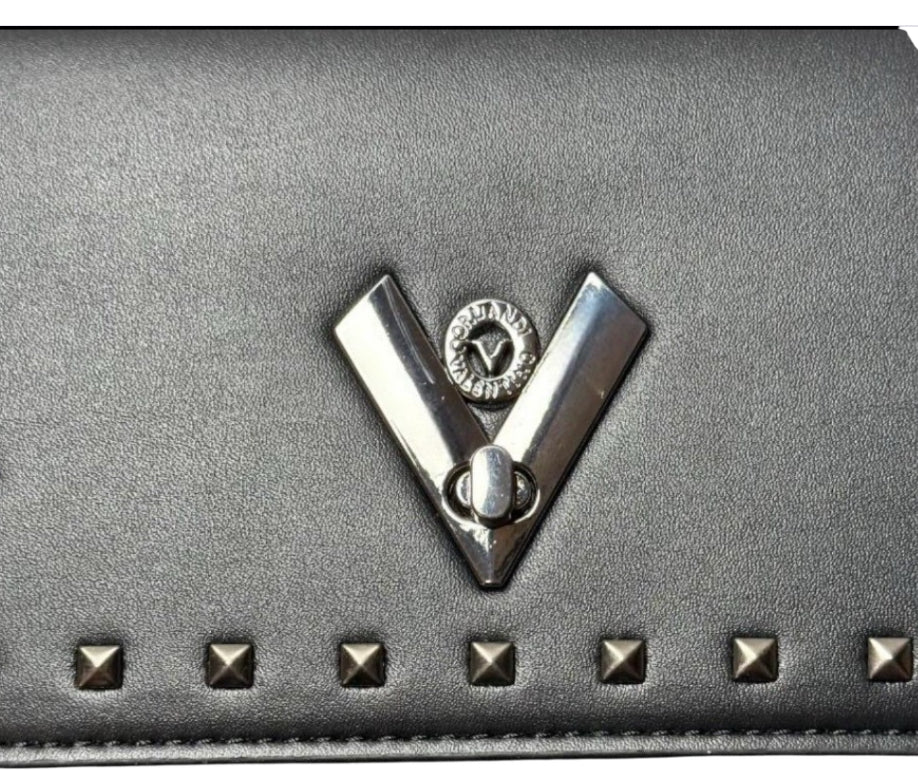 VALENTINO ORLANDI Black Satchel Bag with Removable Strap & Wallet