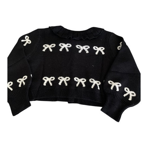 Baevely Bow Black Cardigan (large)