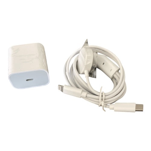 20W USB-C wall adapter and a 3-in-1 charging cable for Apple devices.