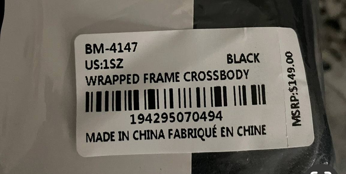 BADGLEY MISCHKA Black Wrapped Clutch Purse with Crossbody Strap