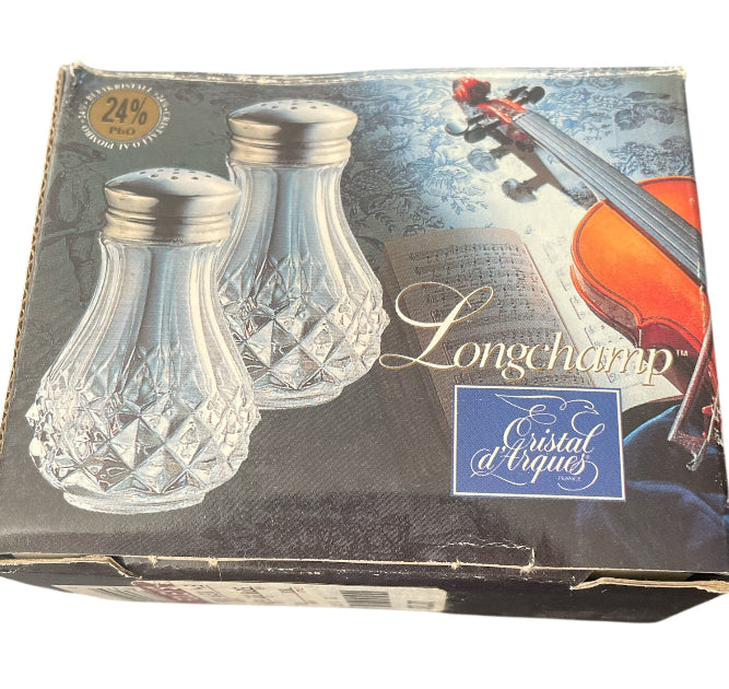 Crystal D'Arques Longchamp Lead Crystal Salt & Pepper Shakers