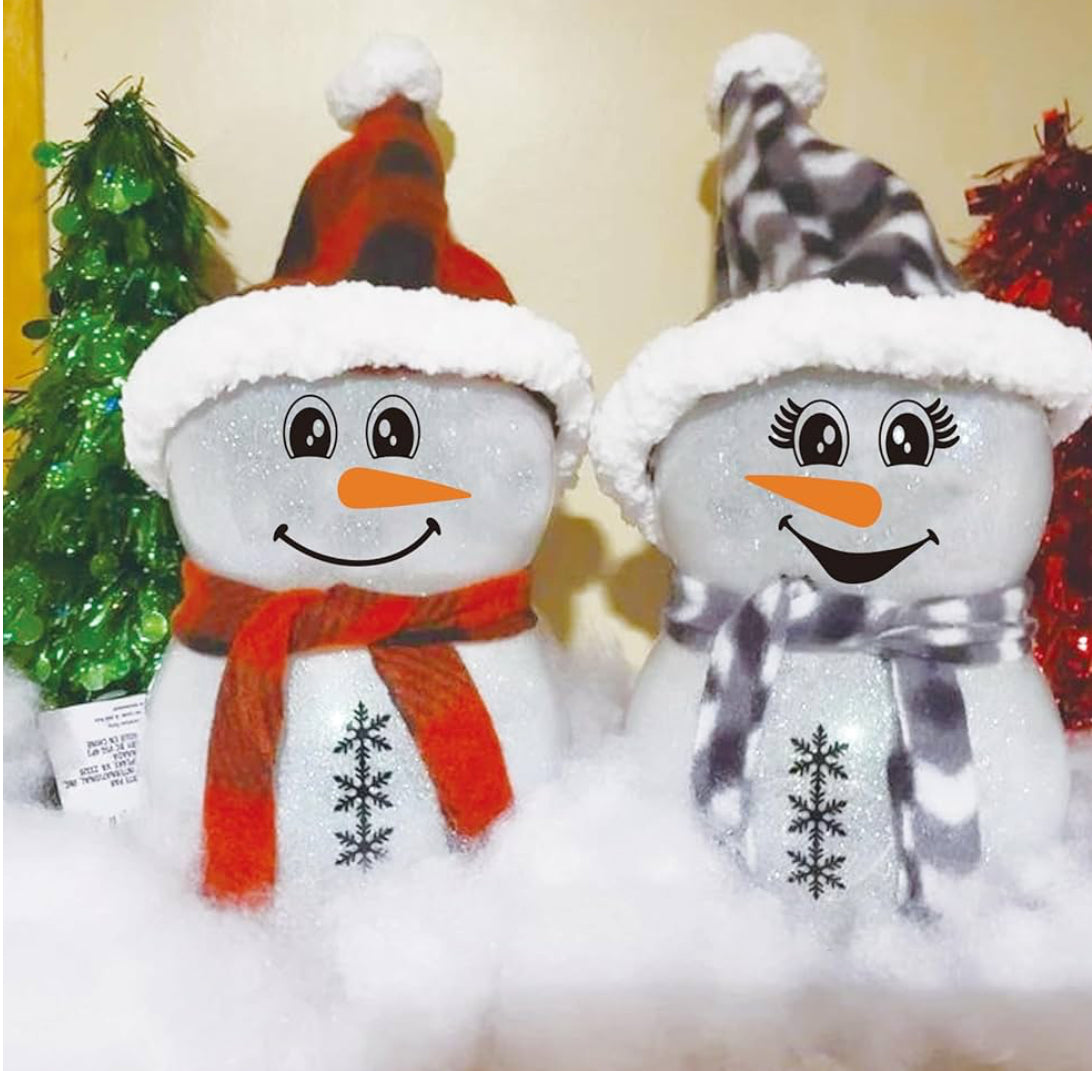 25 PCS Snowman/Reindeer Face Stickers for Crafts