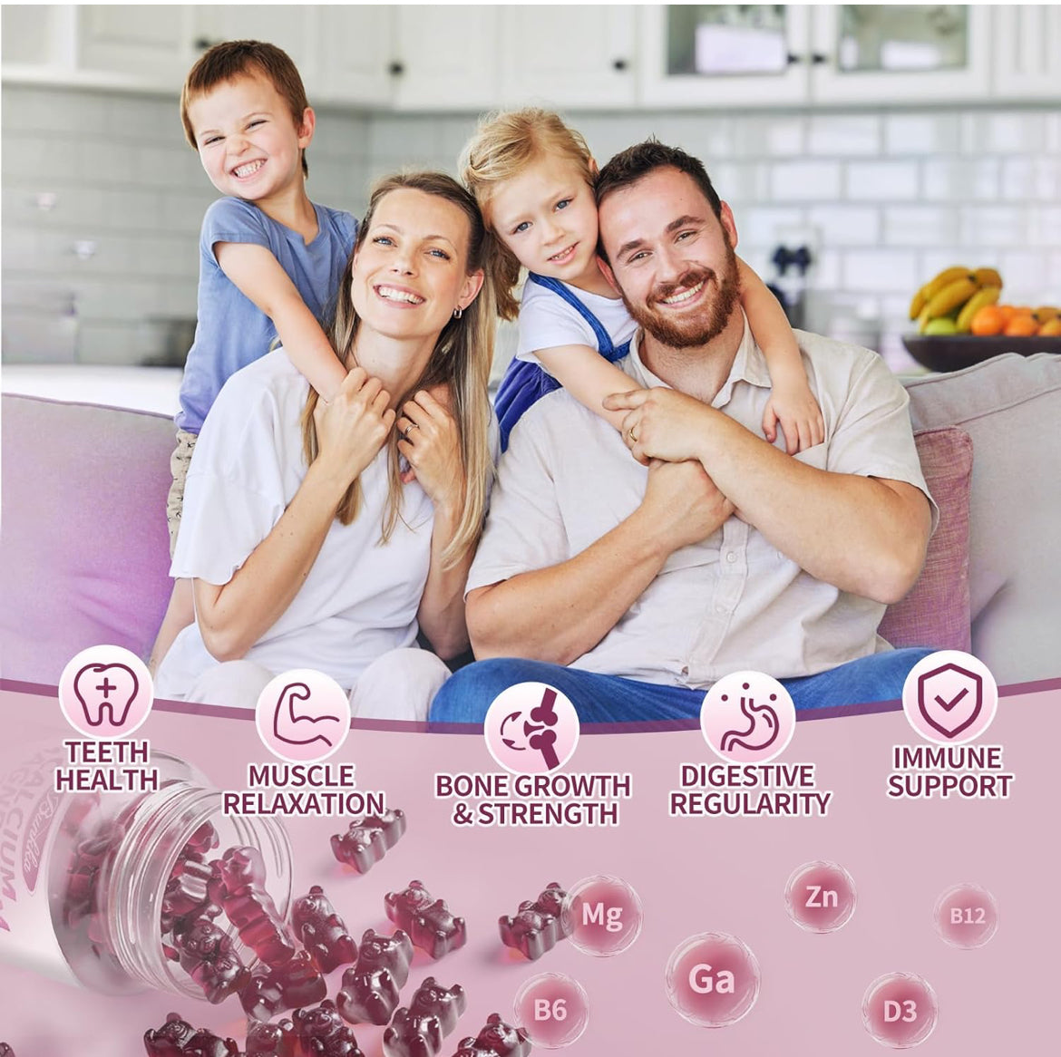 Bunkka Calcium Magnesium Zinc Gummies