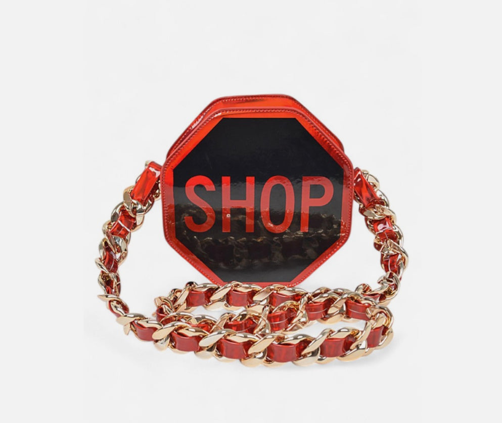 Brand New Iconic Holographic Stop Sign Crossbody Bag