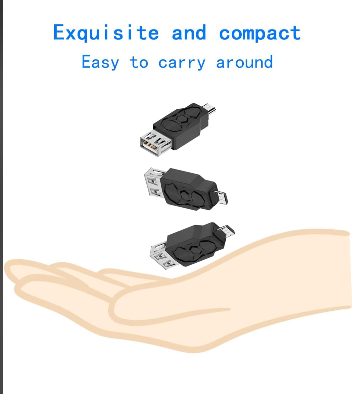 Micro USB 2.0 Male to USB Female Connector