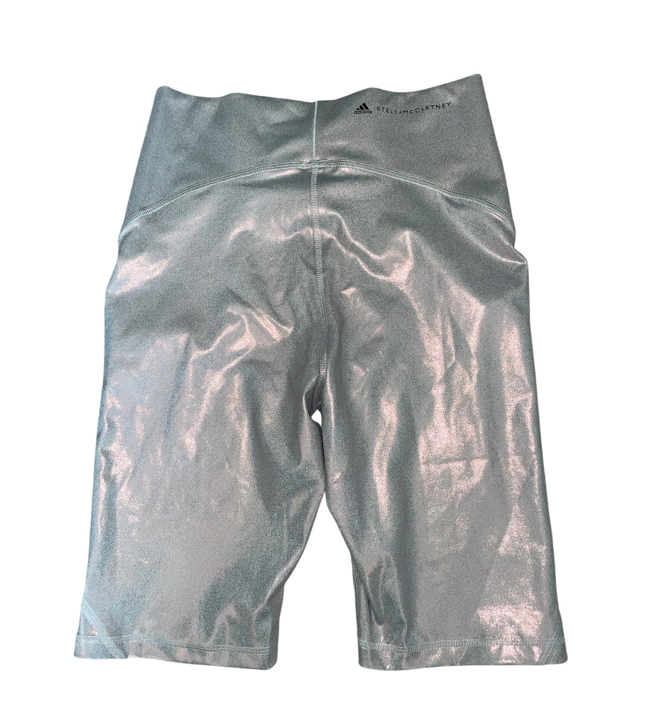 Adidas by Stella McCartney Metallic Cycling Shorts in Light Grey (large)