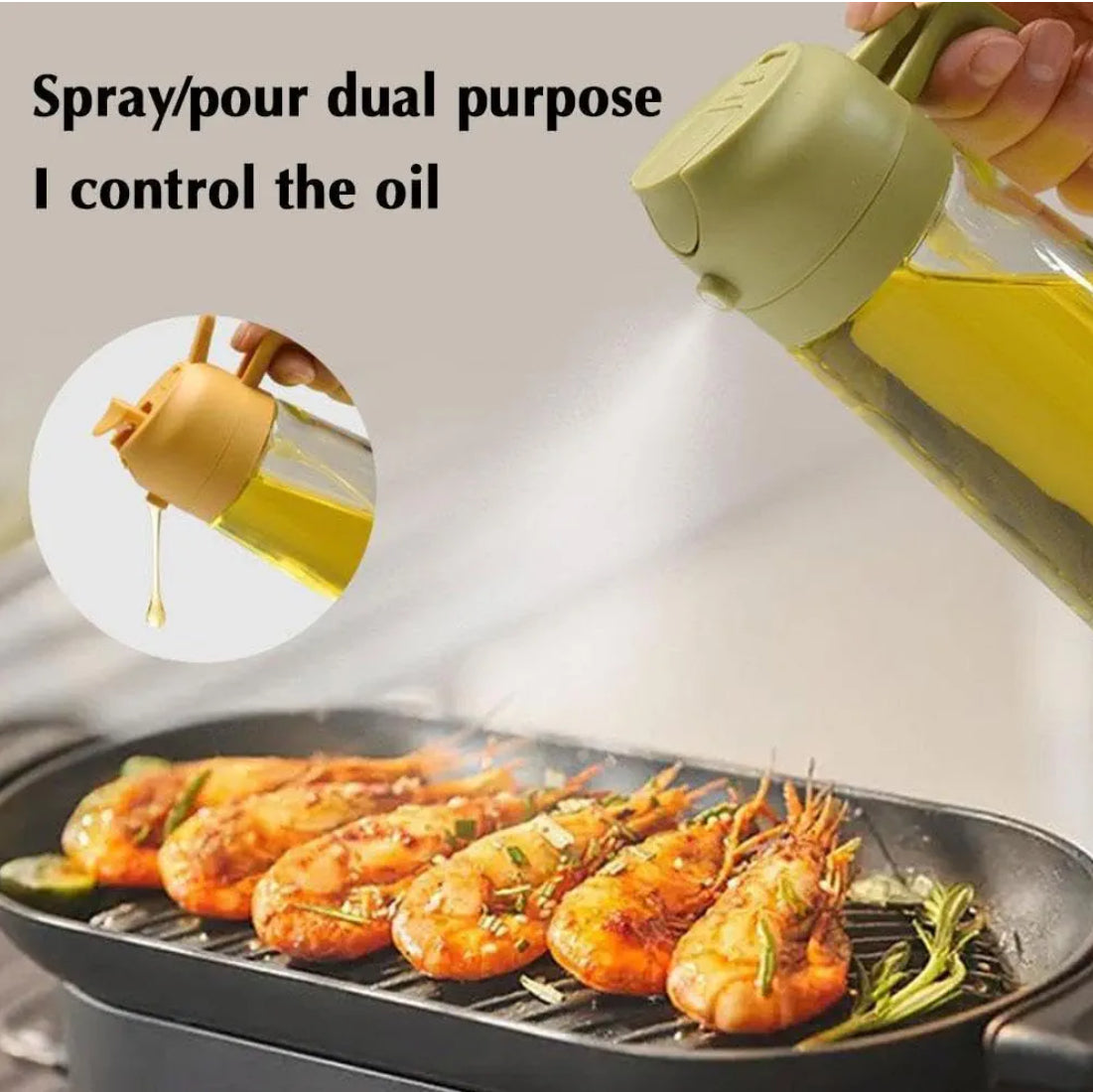 2 in 1 glass olive oil filling bottle
