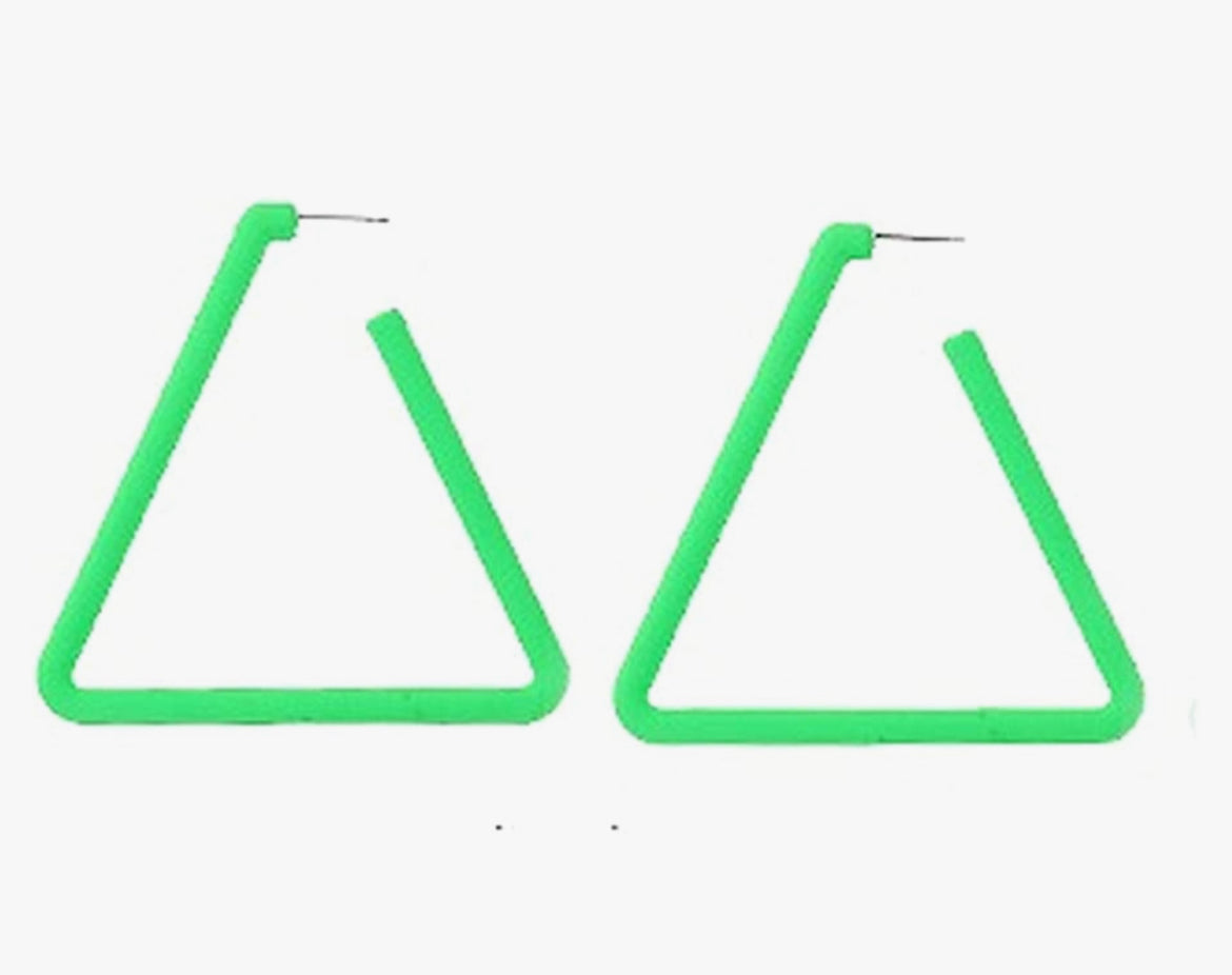 90s Retro Neon Star Triangle Circle Hoop earrings