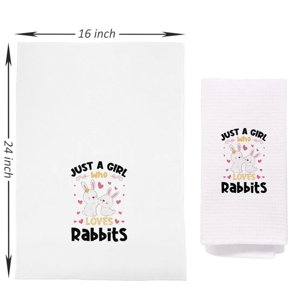 Just A Girl Who Loves Rabbits Dish Cloths Towels