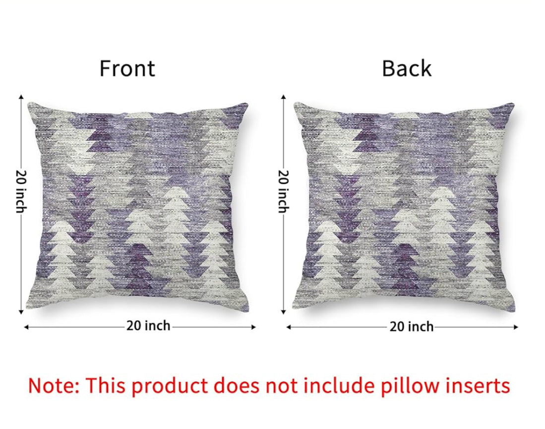 Purple Bohemian 20”x20” Double Sided Pattern Linen Pillowcases