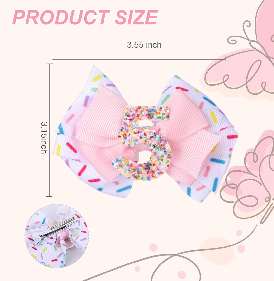 Birthday Hair Bow in Pink