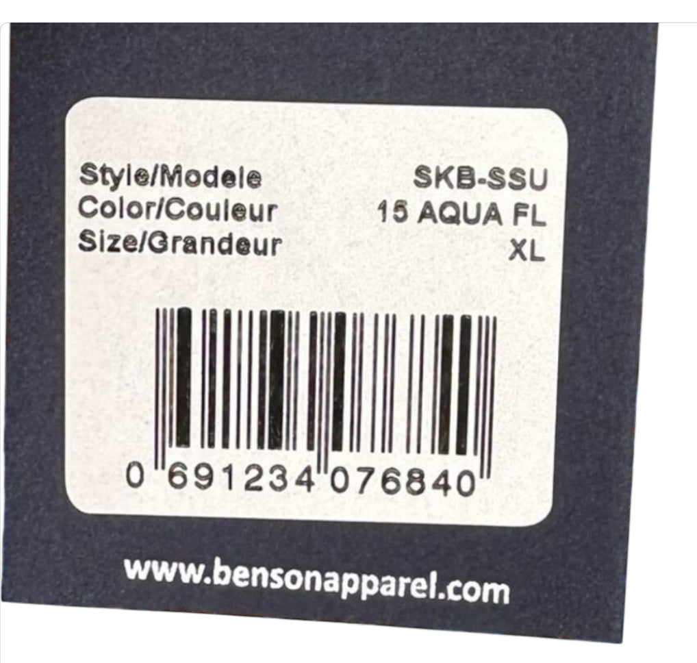 Benson Apparel Aqua Floral Button Down (X-Large)