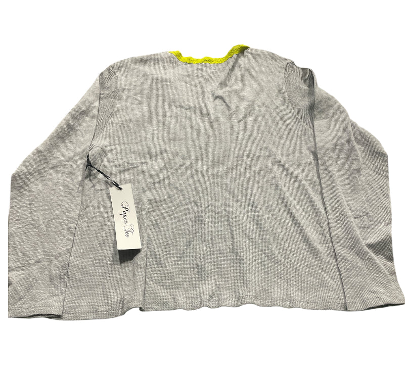 Paper Tee Gray Lace Trimmed Tee (1x)